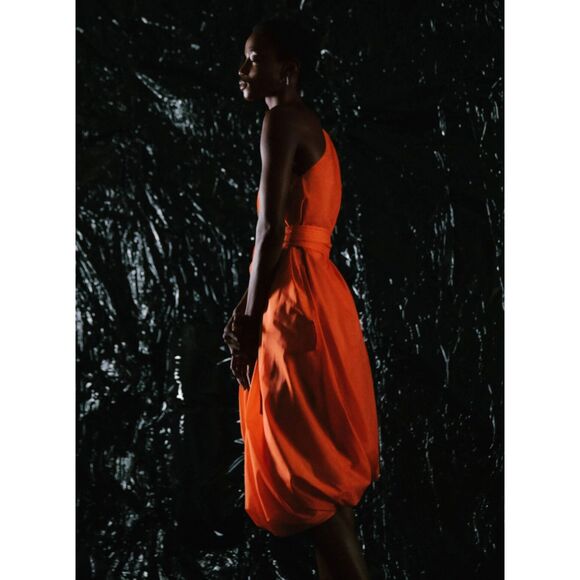 Adolfo Dominguez Orange 2022 Fall Parachute Midi Dress Women's Size 4 - Picture 9 of 15